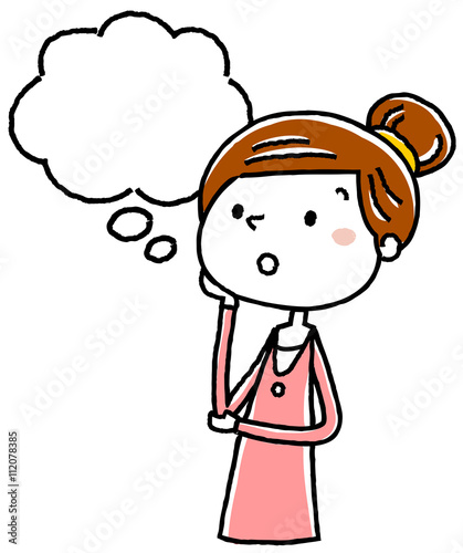 イラスト素材 若い女性 考える 空白 Wall Mural ケイーゴ K イラスト素材 若い女性 考える 空白 Wall Mural ケイーゴ K