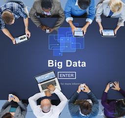 Wall Mural - big data information technology server cloud concept