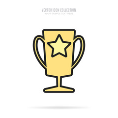 Wall Mural - awar icon vector isolated on white background. flat design style. trophy vector.