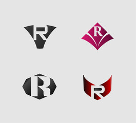 Set of letter r logo
