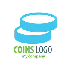 Wall Mural - Logo Coins design green color