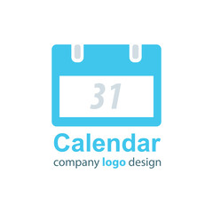 calendar logo design  blue style