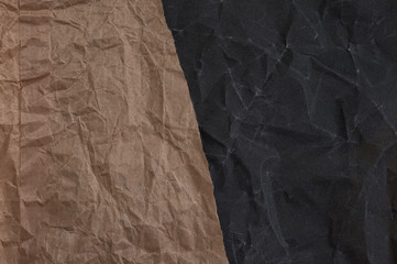 Crumpled brown and black sandpaper texture. crumpled texture.paper texture