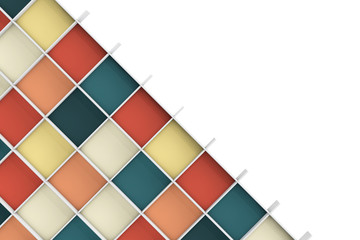 Poster - Empty Colorful Shelves. 3d Rendering