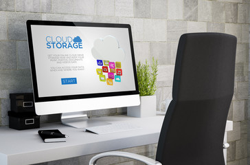 Canvas Print - industrial workspace cloud storage