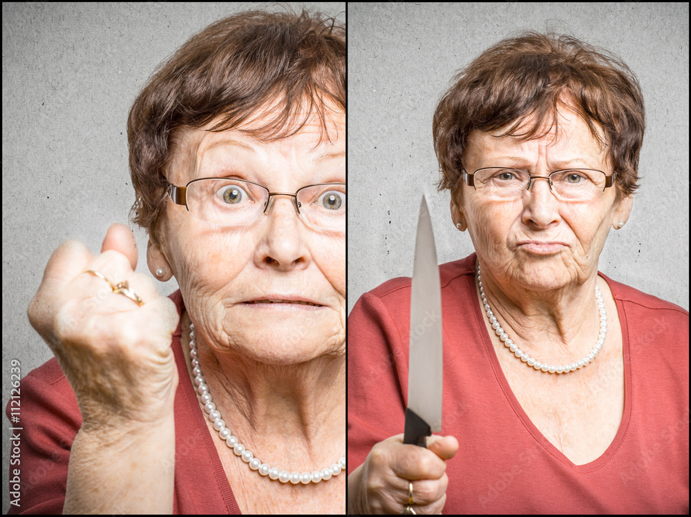Oma mit zigarette