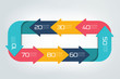 © kubko - Square infographics divided in 8 parts arrows. Template, scheme, diagram, chart, graph, presentation. Business concept with 8 steps, options, processes.