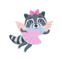 Sticker - Girl Raccoon With Wings