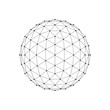 © sayid - 3D Icosahedron wireframe mesh sphere. Network line, HUD design sphere. Vector Illustration EPS10