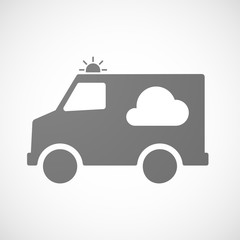 Sticker - Isolated ambulance icon with a cloud