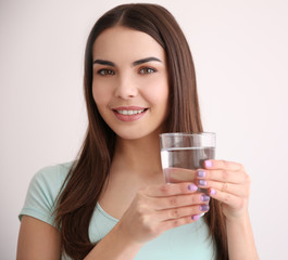 Poster - Beautiful girl drinking water