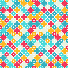 Wall Mural - Multicolor Quatrefoil Lattice Pattern, seamless