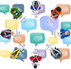 Wall Mural - Communication Talking Icon Speech Bubble Concept