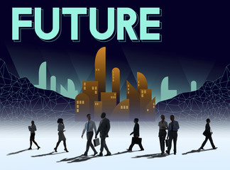 Wall Mural - Future Imagine Innovation Plan Progress Vision Concept