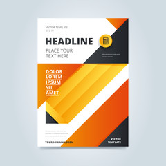 Wall Mural - Brochure design template, business layout, vector illustration. Cover and back side for flyer or magazine.