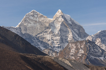 Kangtega mountain peak from Dingboche village