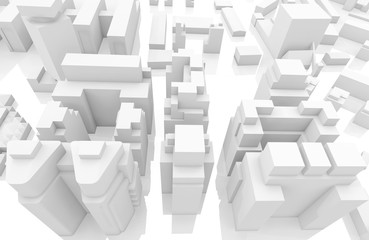 3d abstract contemporary white cityscape