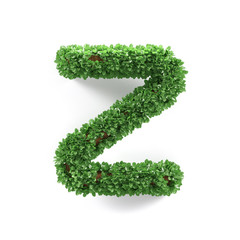 Wall Mural - Green leaves Z ecology letter alphabet font