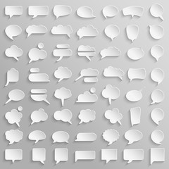 Canvas Print - big collection of white paper speech bubbles