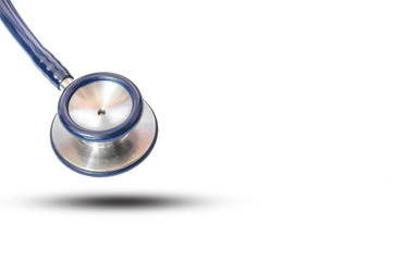 Stethoscope on white background isolated and copy space.(Soft focus.)