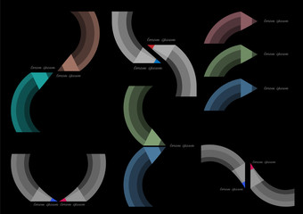 Canvas Print - vector set of designs in shape pencil