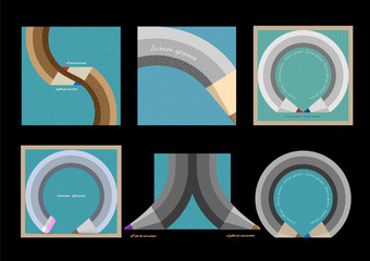 Canvas Print - vector set of icons in shape pencil - variation 2