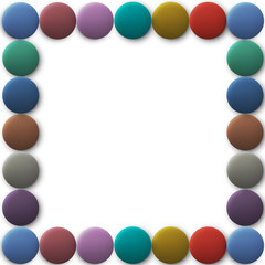 Wall Mural - frame from 3d colored round buttons