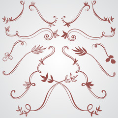 Wall Mural - Hand drawn floral design elements
