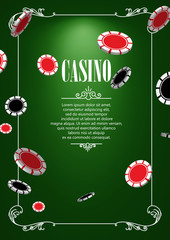 Wall Mural - Banner with Casino Logo Badges.