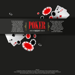 Wall Mural - Casino Poker poster or banner background or flyer template.