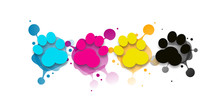 CMYK Dog Paws With Blots