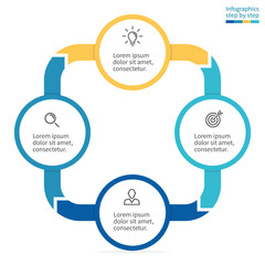 Circular infographics. Business diagram with 4 steps.