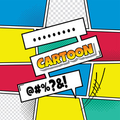 Wall Mural - cartoon comic book template