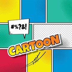 Wall Mural - cartoon comic book template