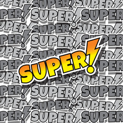 Wall Mural - cartoon comic text super