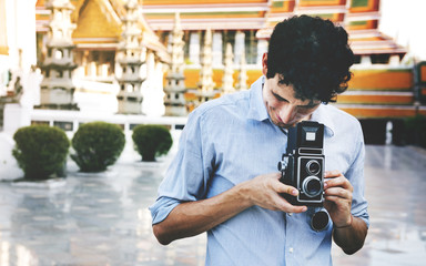 Photographer Traveler Capture Portrait Concept