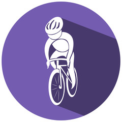 Sticker - Sport icon design for cycling on round tag