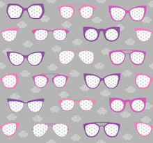 Pink And Purple Sunglasses Summer Pattern