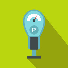 Parking Meters Icon In Flat Style