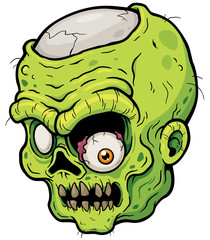 Wall Mural - Vector illustration of Cartoon zombie face