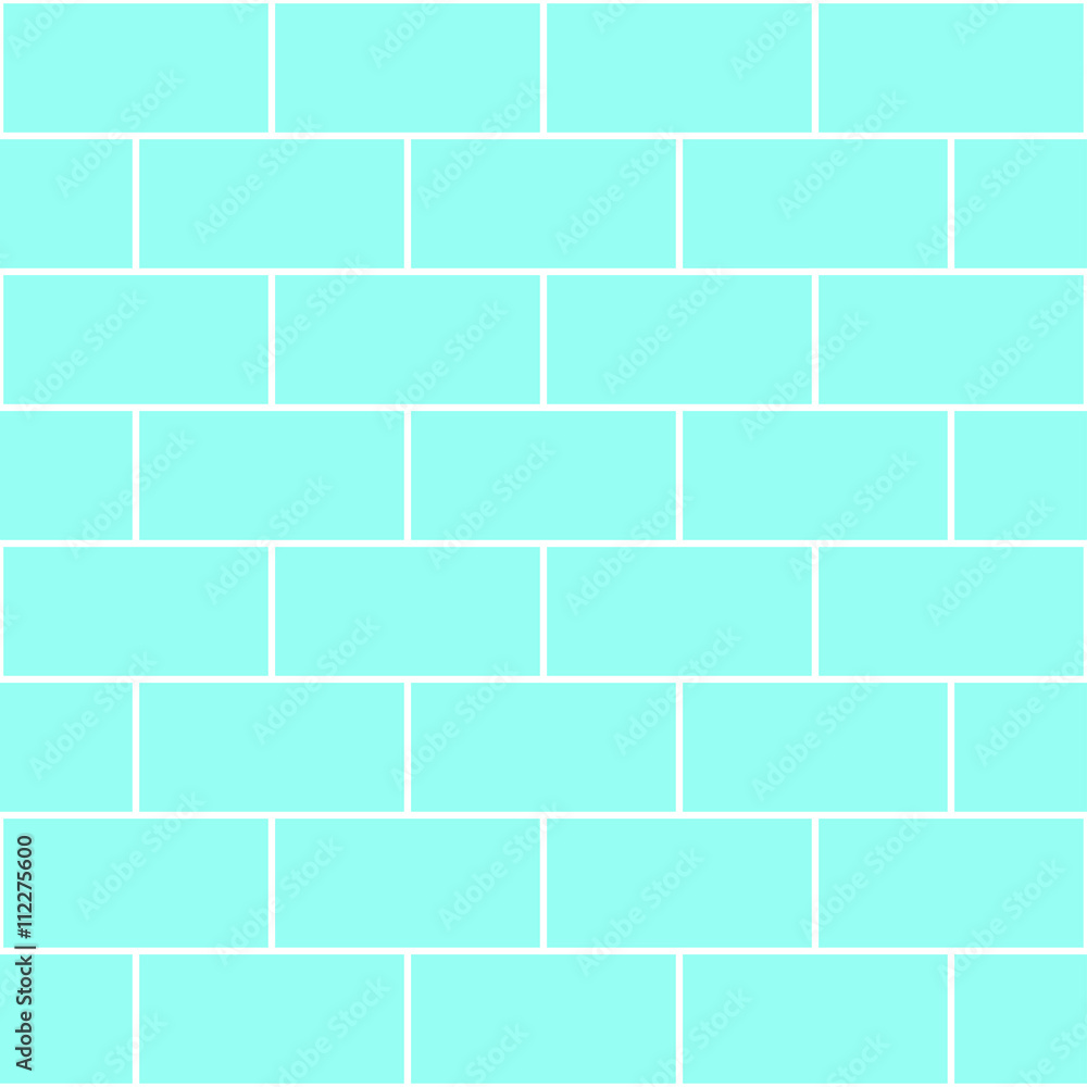 Blue Mint Brick Wall Seamless Vector Illustration Background