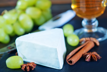 Canvas Print - cheese with grape