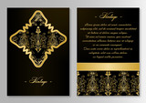 Fototapeta Na sufit - Vintage card template with floral ornaments