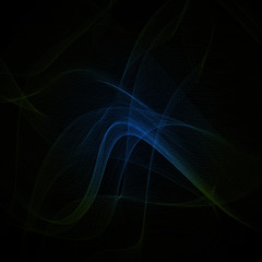 Wall Mural - abstract waves over black background