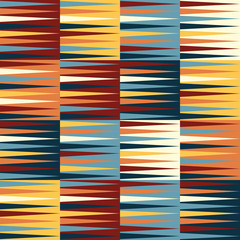 Canvas Print - Abstract retro geometric seamless pattern with triangles