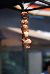 Canvas Print - Grilled meat on a skewer