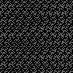Wall Mural - geometric black seamless pattern with stylized waves