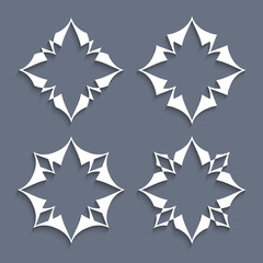 Canvas Print - vector set of paper elements stylized flowers for design