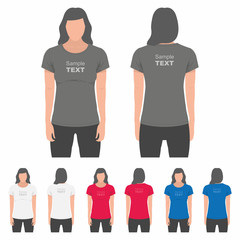 Wall Mural - Women's t-shirt design template