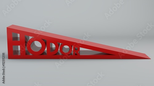 Cuadros en Lienzo Reggi porta, ferma porta a forma di cuneo con scritta Hodor